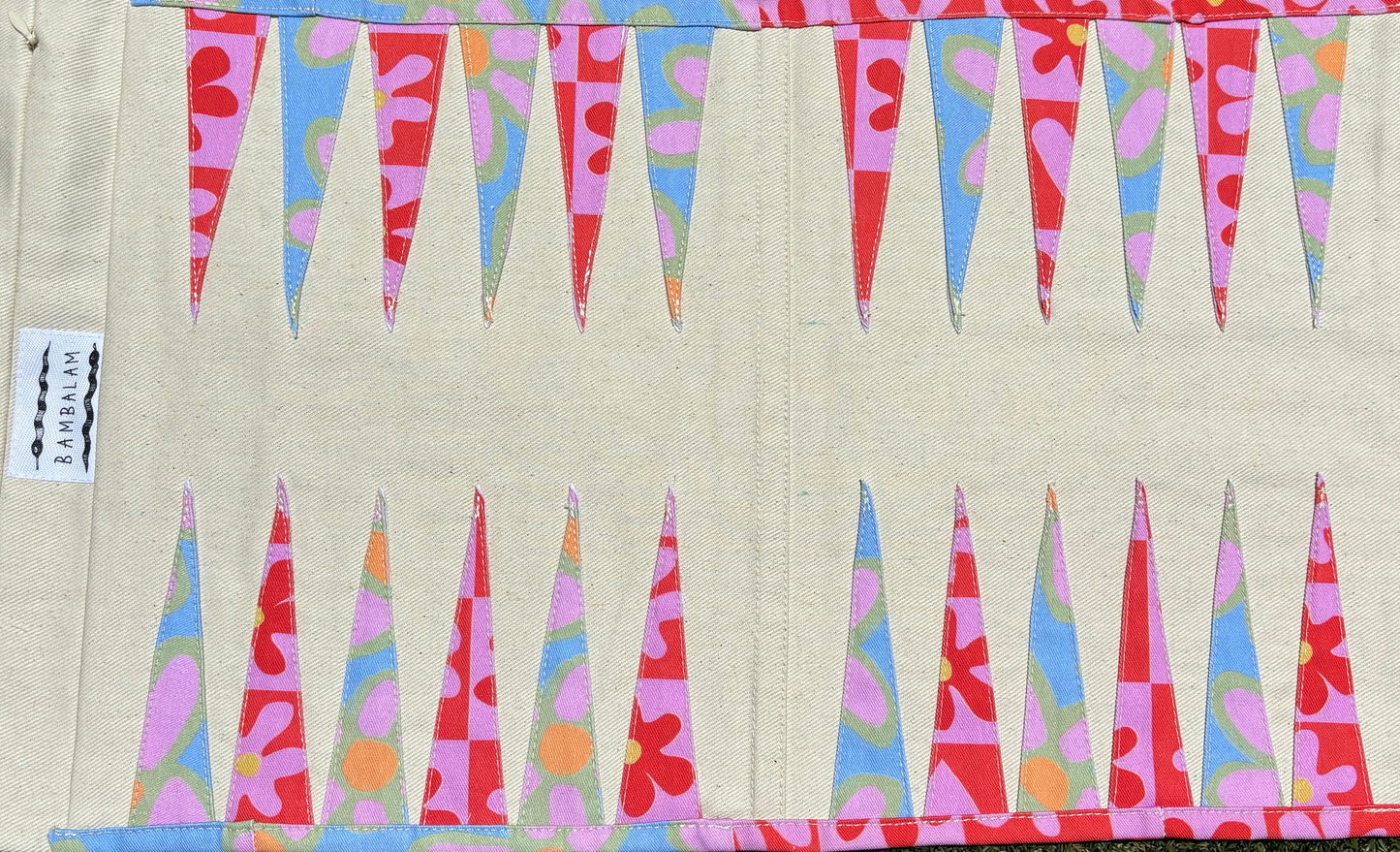 'Love is the Honey' x 'Oopsie daisies blue ' Backgammon