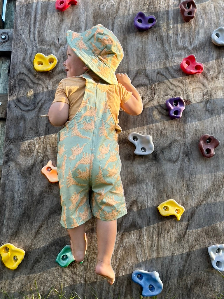 'Green dinosaurs' Kids short dungaree