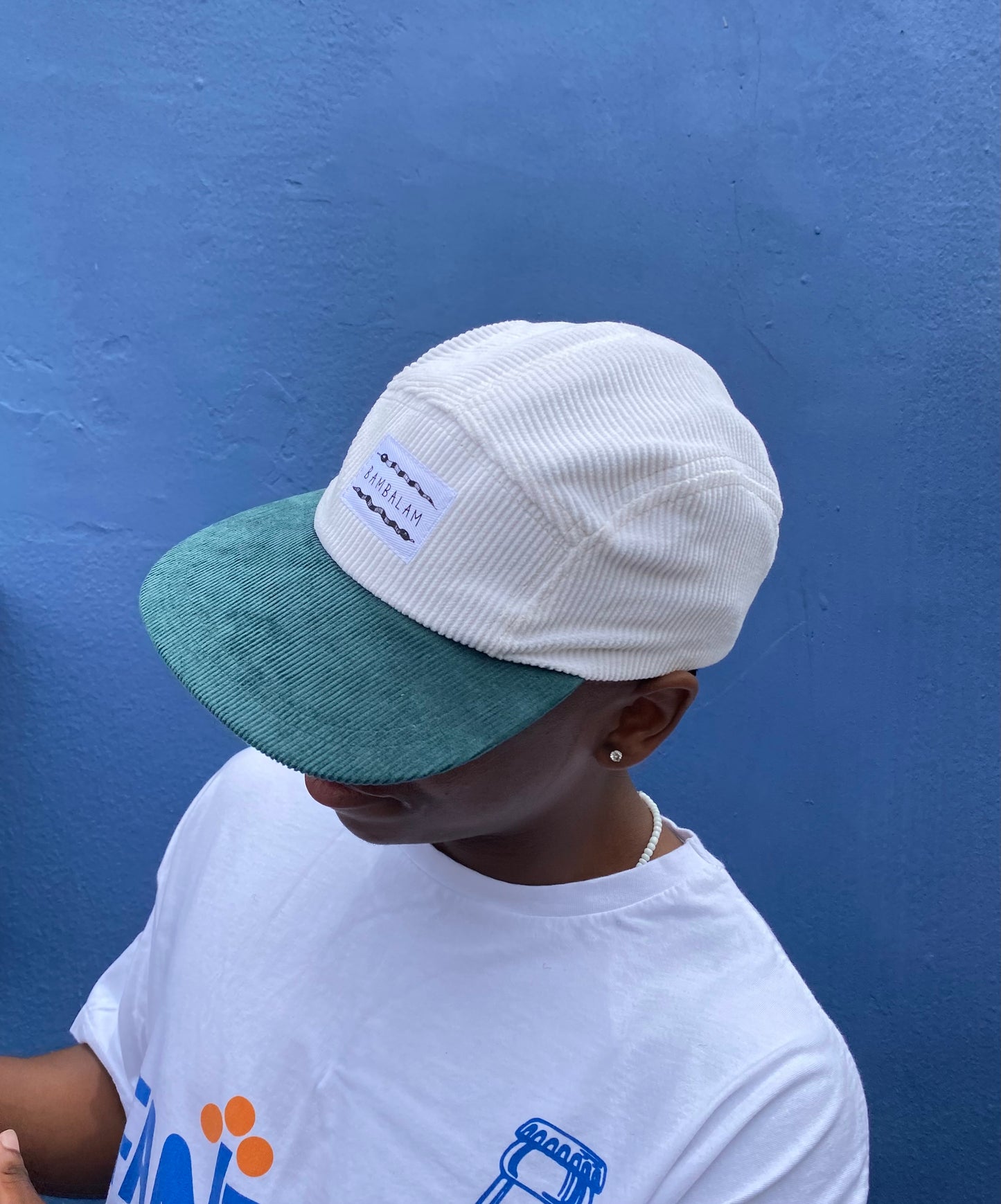 5 panel cap - Green cords