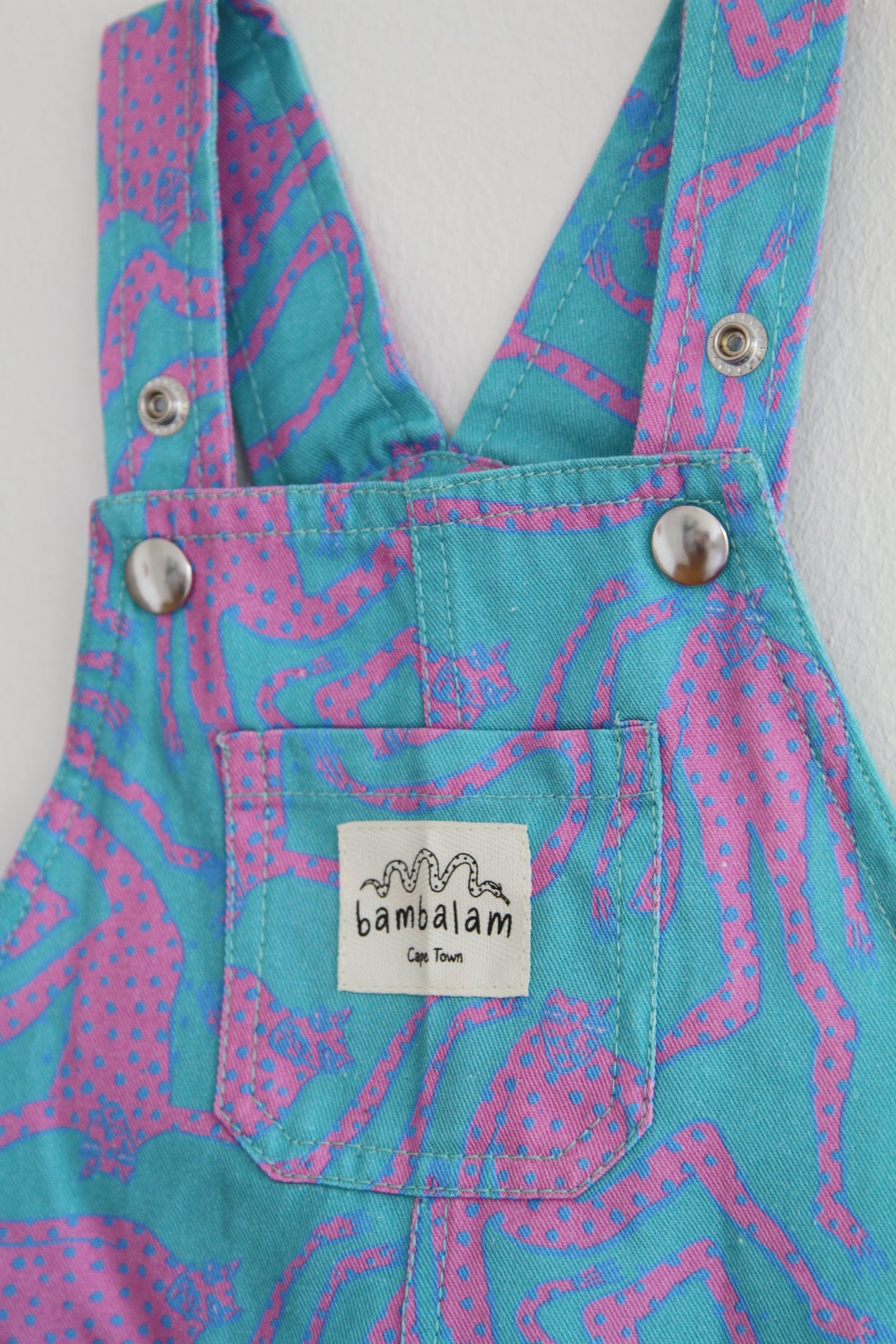 'Lazy Leopards' Kids short dungaree