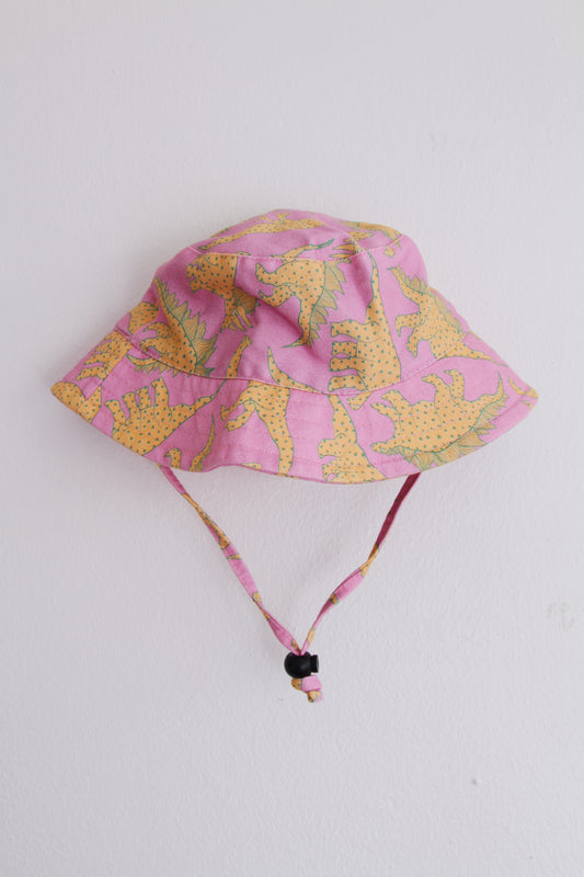 'Baby pink dinosaurs' Kids bucket hat