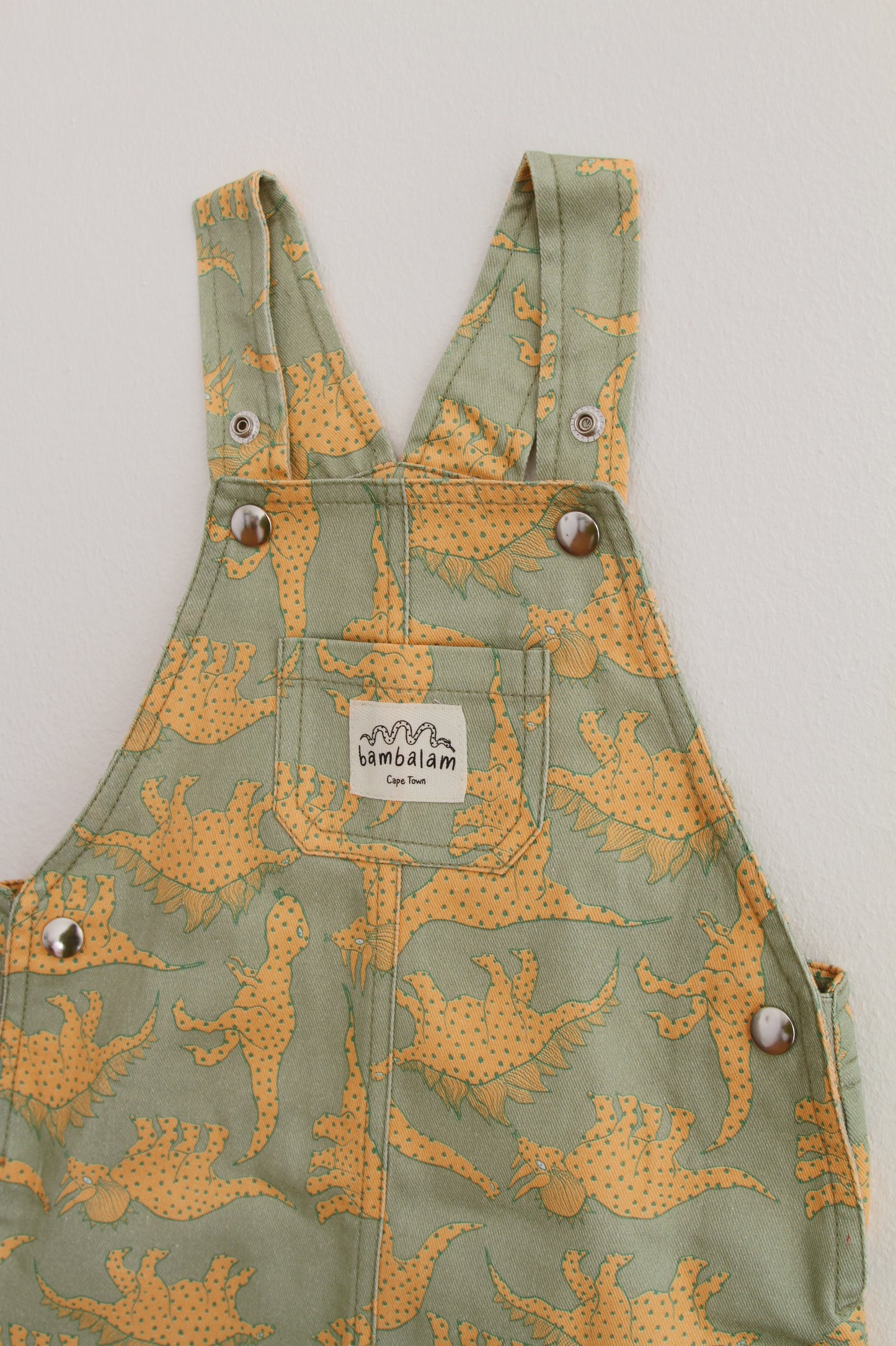 'Green dinosaurs' Kids short dungaree