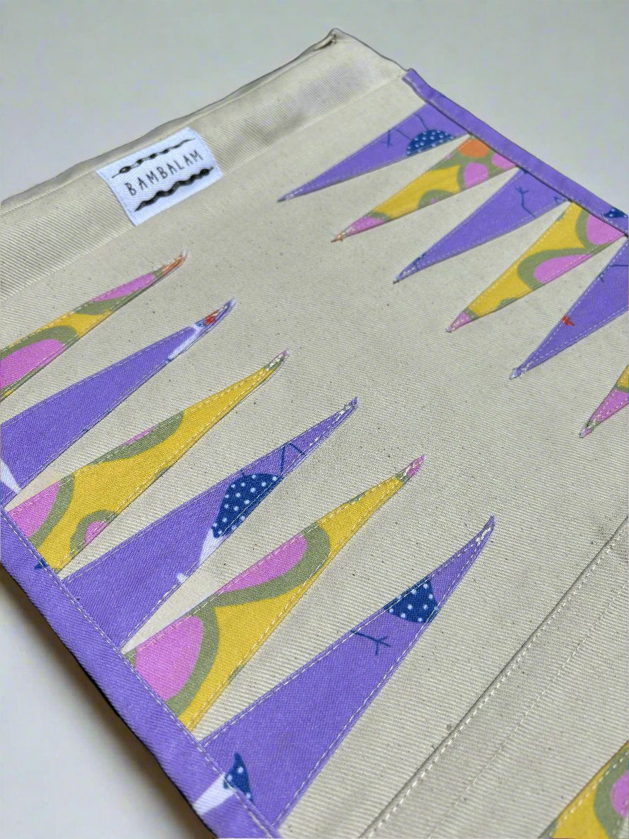 'Flirty fowl x 'Oopsie Daises yellow' Backgammon