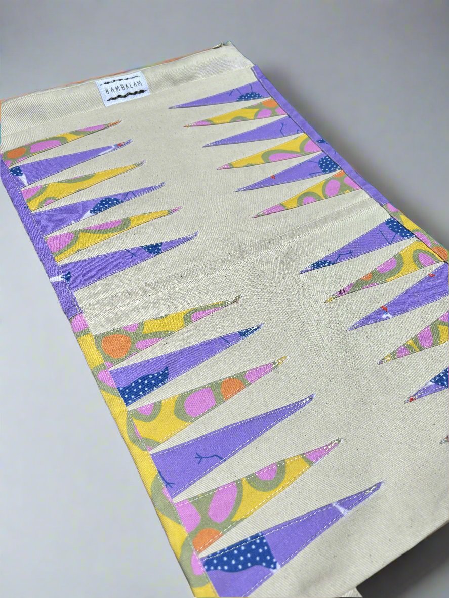 'Flirty fowl x 'Oopsie Daises yellow' Backgammon