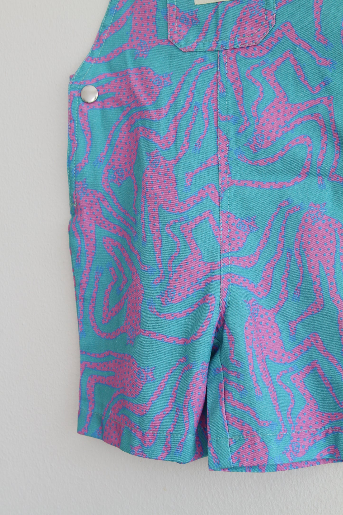 'Lazy Leopards' Kids short dungaree