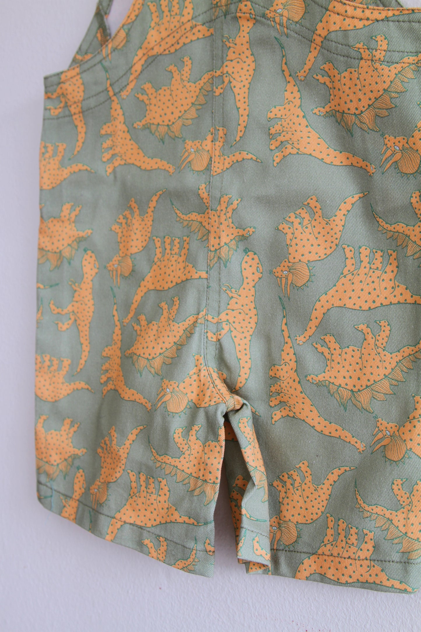 'Green dinosaurs' Kids short dungaree