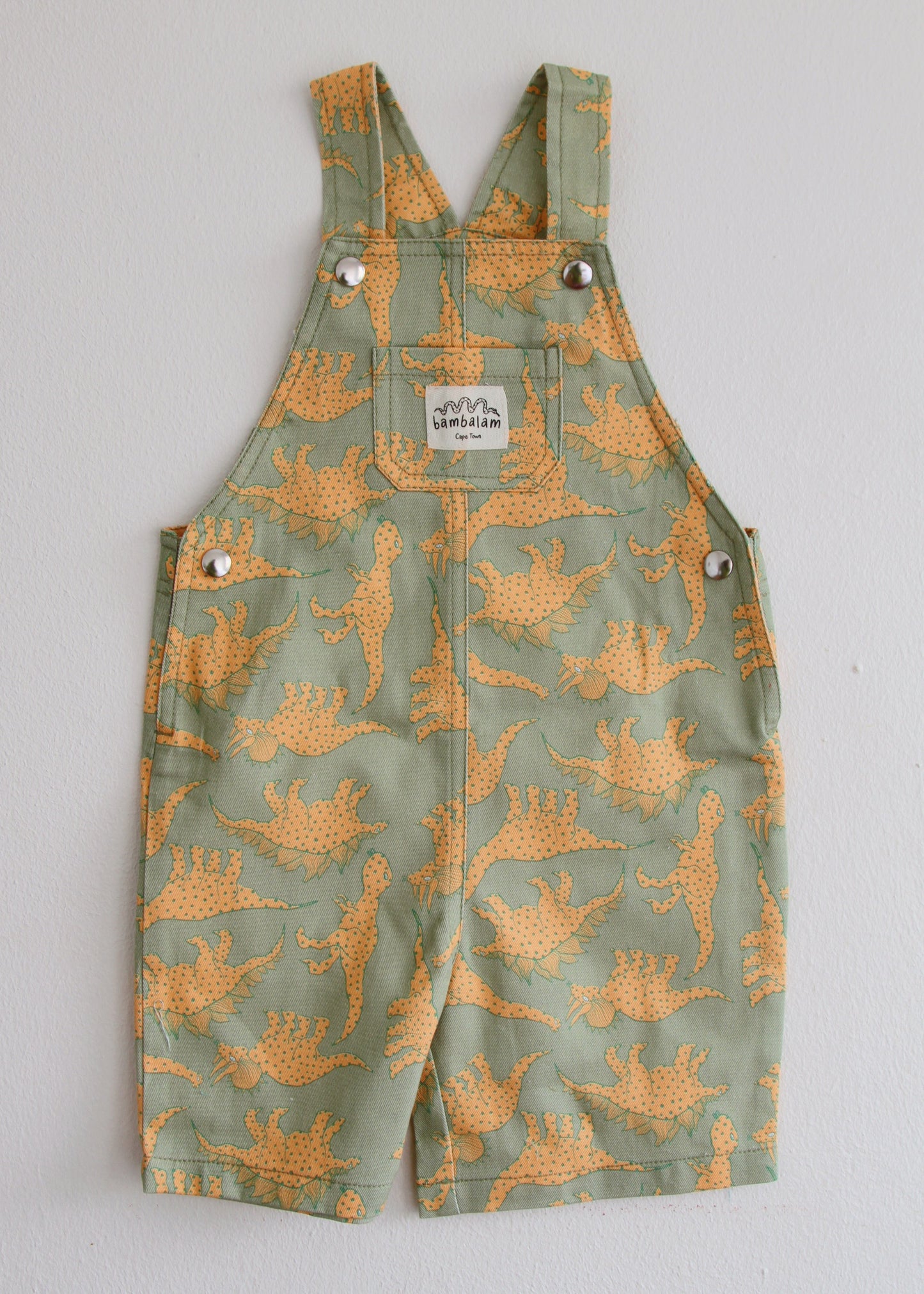 'Green dinosaurs' Kids short dungaree