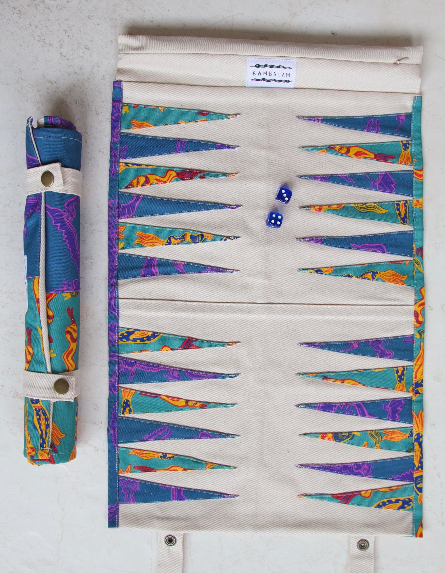 'Funky fish x ‘Roller crocs' Backgammon