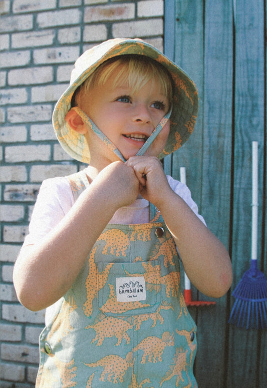 'Green dinosaurs' Kids short dungaree