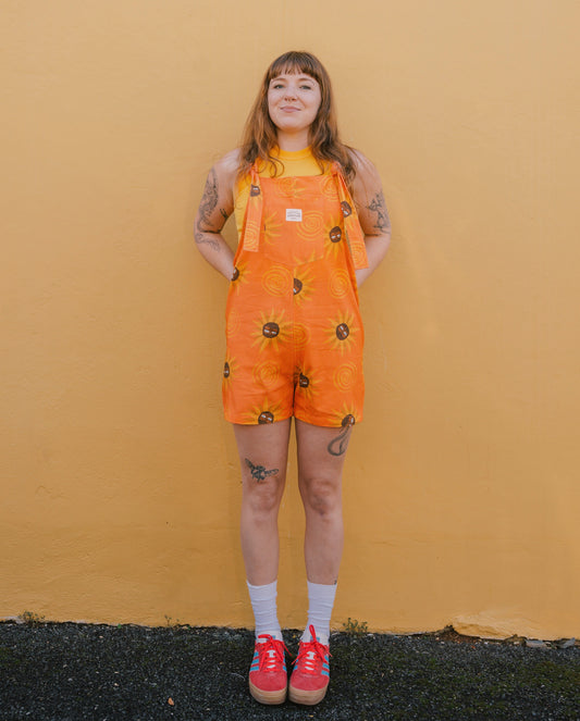 'Orange Sunflowers' Short dungaree *NEW