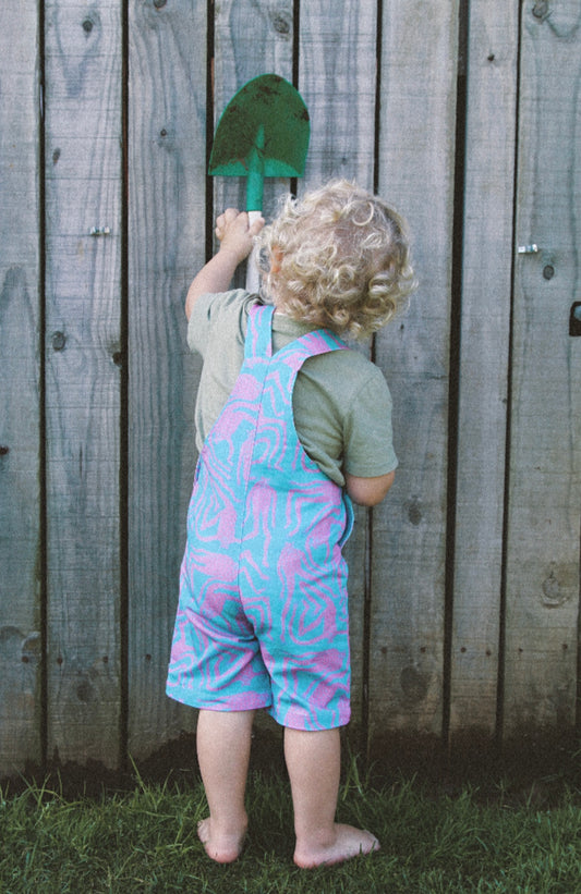 'Lazy Leopards' Kids short dungaree