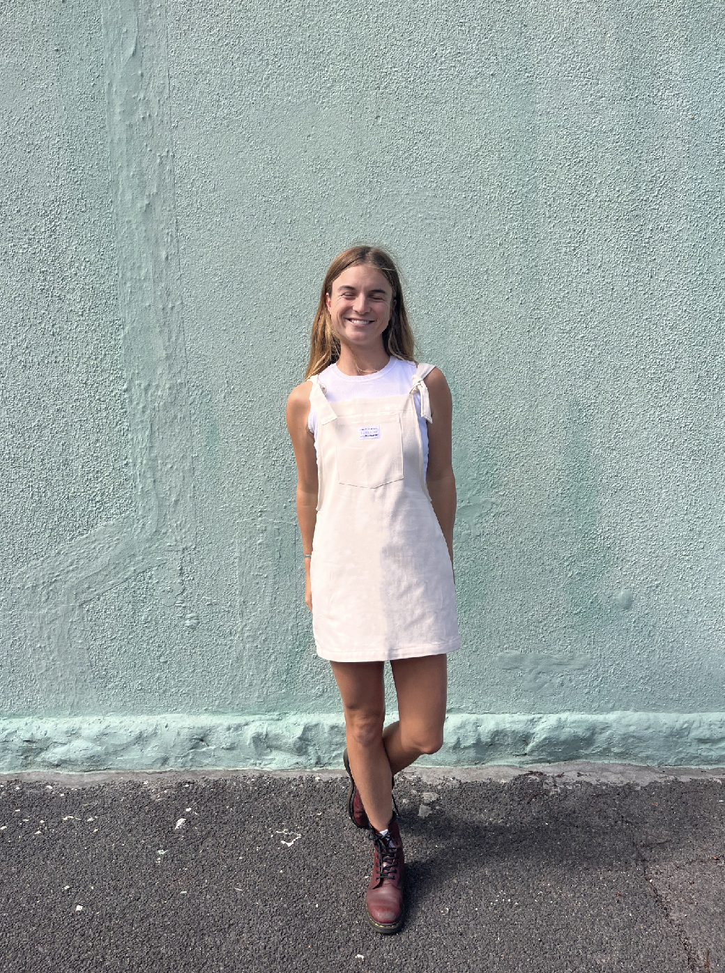'Beige' Dungaree dress