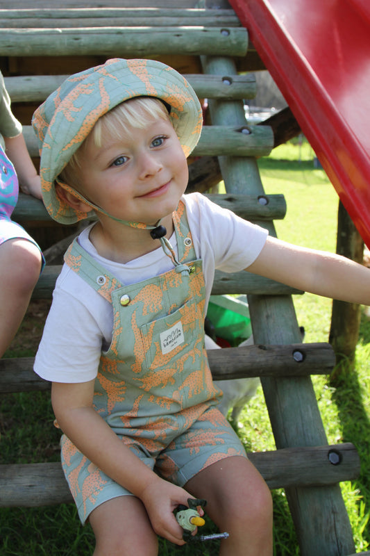 'Green dinosaurs' Kids short dungaree