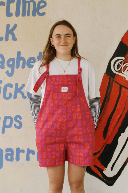 'Tins on Toast' Short Dungaree