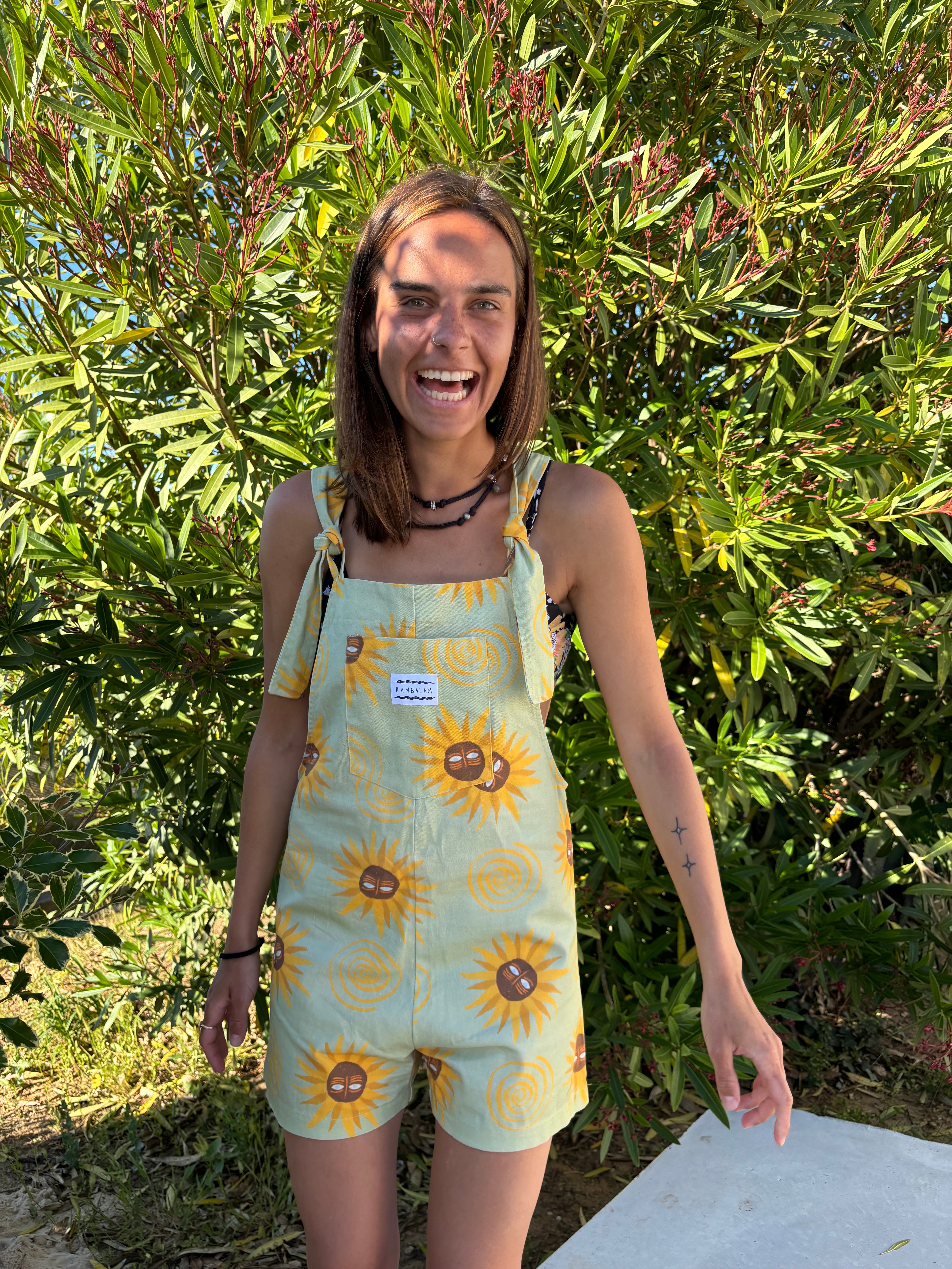 Sunflower overall shorts top
